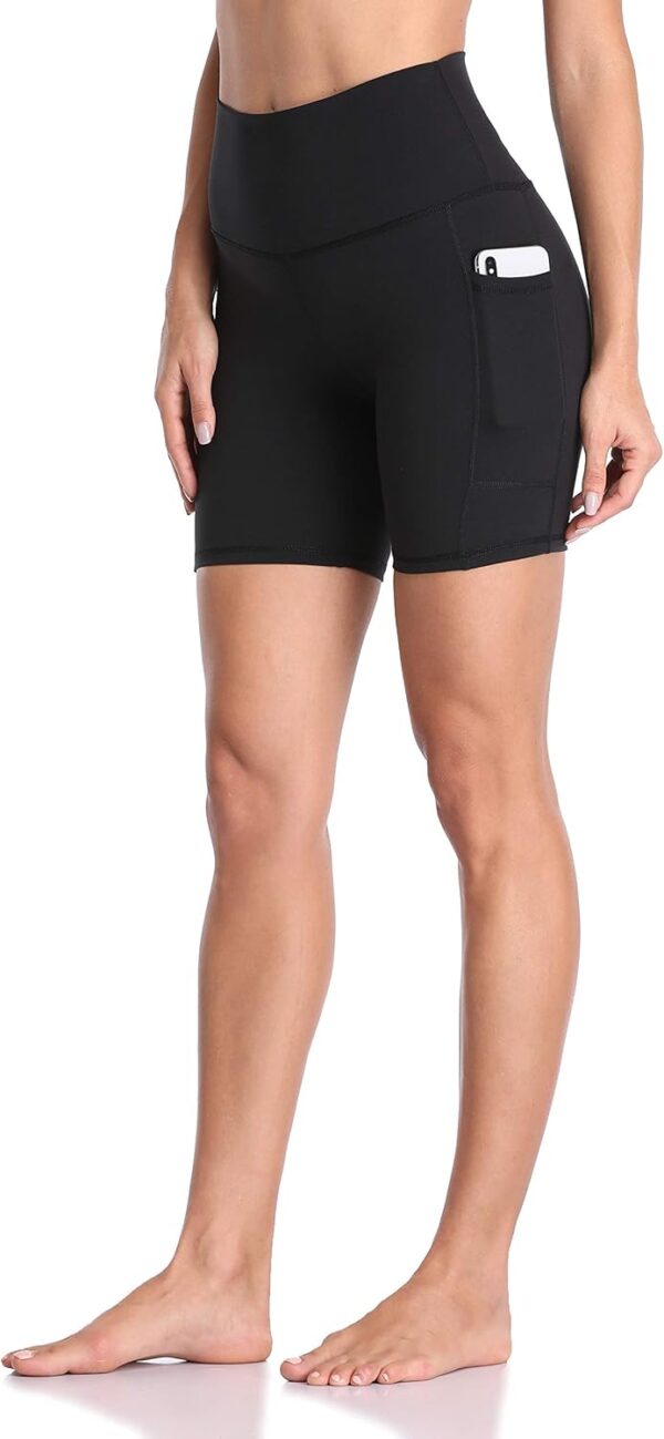 Colorfulkoala Women's High Waisted Biker Shorts with Pockets 6" Inseam Yoga Tummy Control Short