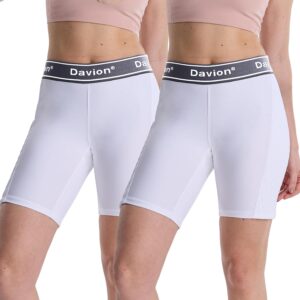 Davion Women Softball Sliding Shorts,Compression Padded Shorts for Baseball Football Lacrosse Hockey（White-2XL）, XX-Large