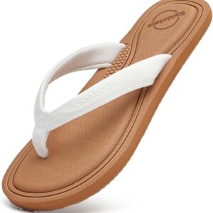 Saidoteto Women's Yoga Mat Flip Flops - Comfortable Lightweight Slip-On Sandals with Soft Thong Strap, Arch Support, and Quick-Drying, Water-Friendly Design for Summer & Beach