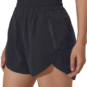 BMJL Women's Running Shorts Elastic High Waisted with Pockets, 2.5" Sporty Workout Quick Dry Athletic Shorts