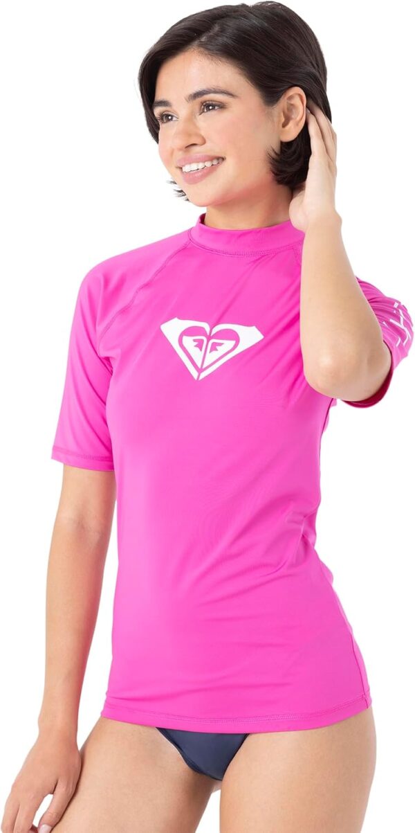 Roxy Women's Short Sleeve Compression Fit Rashguard UPF 50+ Quick Dry Recycled Swim Shirt