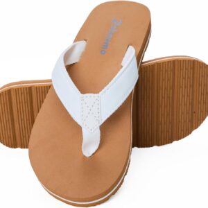 Womens Flip Flops - Comfort Arch Support Sandals - Yoga Mat Slip On Beach Sandals - Waterproof Open Toe Thong Slippers Summer Footwear