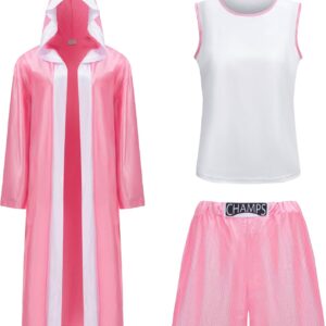 Women Boxer Costume,Champion Boxer Costume,Adult Boxing Hooded Robe with Vest,Shorts