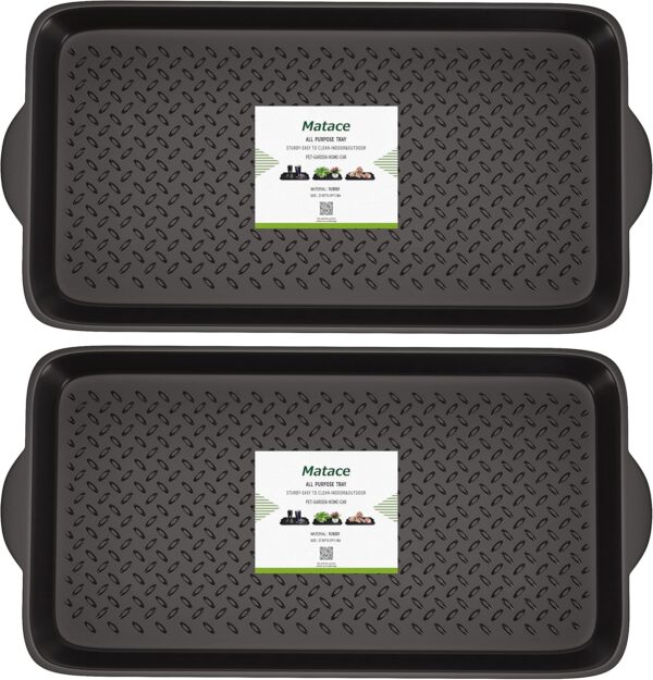Matace 2 Pack Rubber Small Boot Tray for Entryway,Boot Mat,Shoe Tray,Shoe Mat for Indoor and Outdoor Use, 27.95"x 15.74" (Pack of 2)