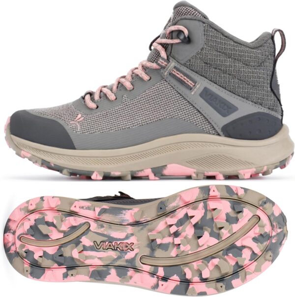Viakix Monterra Mid Women’s Waterproof Wide Toe Box Hiking Boots – Lightweight Comfortable Trail Shoes – Supportive Outdoor Footwear for Walking, Trekking, Backpacking, Thru & Day Hikes