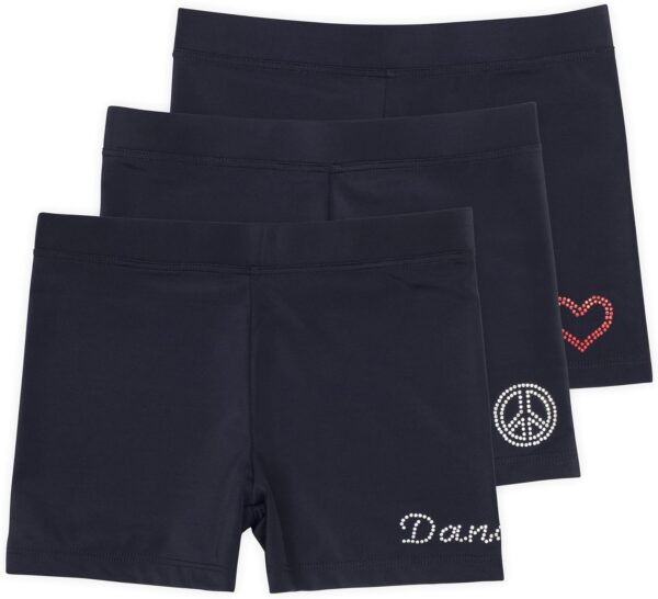 Lucky & Me | Ella Girls Dance Shorts for Gymnastics & Dancewear | Multicolor | 3-Pack