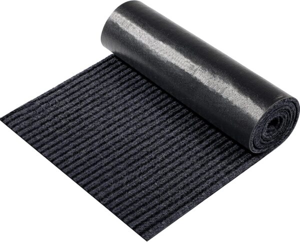 Nuanchu 1 Roll Large Semi Finished Outdoor Mat 16 x 79 Inch Narrow Door Mat Non Slip Boot Rugs Waterproof Carpet Roll for Bathroom Entryway Indoor Outdoor (Black)