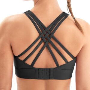 IUGA Sports Bras for Women High Support Large Bust High Impact Womens Sports Bras Strappy Padded Sports Bra