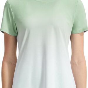 EZRUN Women's Swim Shirt UPF 50+ Rash Guard Quick Dry Short Sleeve Workout T-Shirts Summer Bathing Suit Top