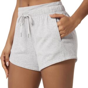 ODODOS Women's Sweat Shorts with Pockets Cotton French Terry Drawstring Summer Workout Casual Lounge Shorts
