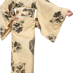 RaanPahMuang Long Kimono Robes for Women, Japanese Comfy Floral Sleepwear Robes