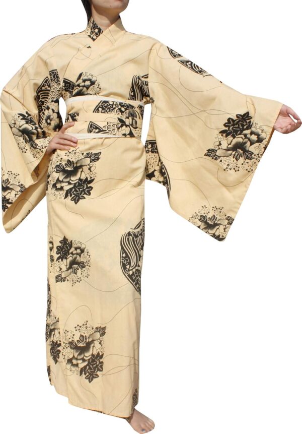 RaanPahMuang Long Kimono Robes for Women, Japanese Comfy Floral Sleepwear Robes