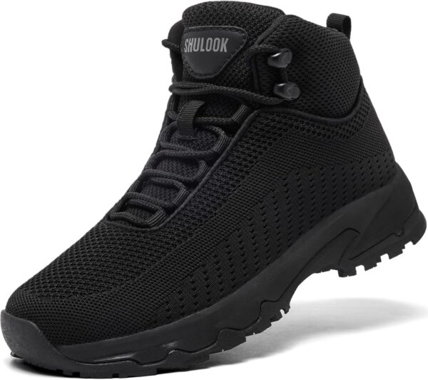 SHULOOK Non Slip Work Boots Women Slip Resistant Comfortable Mesh Kitchen Chef Shoes for Restaurant Food Service Lightweight Walking Shoes Ankle Support,Black