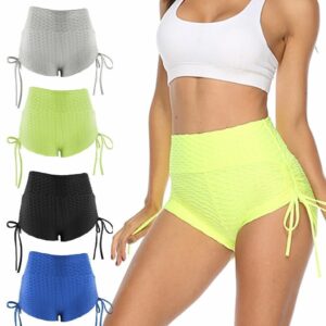Women High Waist Sports Shorts Yoga Pants Butt Lift Ruched Workout Gym Hot Booty