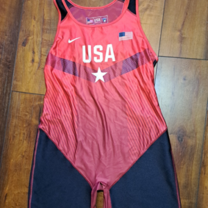 Weightlifting Wrestling Singlet Women's 2XL Nike Red Black Powerlift Competition