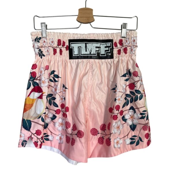 TUFF Muay Thai Floral Boxing Shorts Women's Size L New Drawstring Sakura Pink