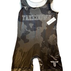 Takedown Womens XL Wrestling Singlet Gray Camo One Piece NWT Weightlifting