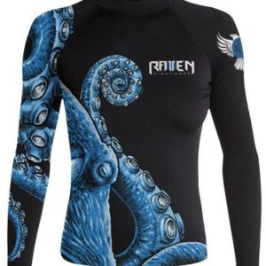 Raven Fightwear Women's Kraken Octopus BJJ Rash Guard MMA Black/Blue