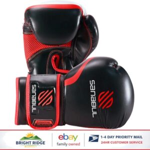 Faux Leather Boxing Gloves with Gel Padding for Kickboxing and Heavy Training