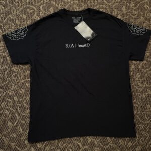 Suga Agust D D-Day Tour Only Patterned T-Shirt Lotus Flower Sleeves NWT Size L