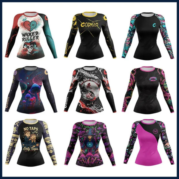 Womens Rashguard For BJJ MMA Jiu Jitsu No Gi Brazilian Jiu Jitsu Compression