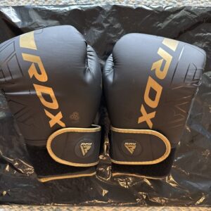 RDX Black/Gold Boxing Gloves 16 oz for Training Sparring Muay Thai Kickboxing