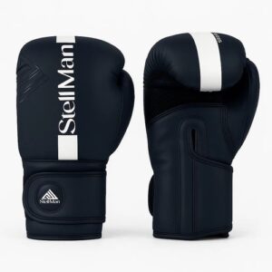 Stellmen Boxing Gloves Black Muay Thai Kickboxing Gloves MMA Sparring Gloves