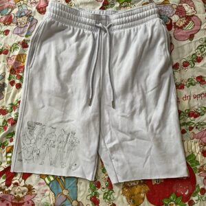 Ladies Unbranded Baby Blue Anime Graphic Cut-Off Bermuda Shorts. Size 3.