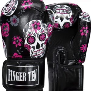 FINGER TEN Boxing Gloves Women Punching Sparring Kickboxing MMA Training Heav...