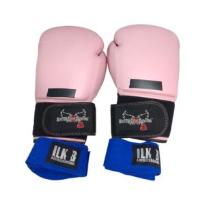 Century 12 Oz Boxing Gloves I love Kick Boxing Pink Womens Training w Wrist Wrap