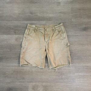 VTG Polo Ralph Lauren HBT Drill Khaki GI Fit Shorts Button Military Size 34