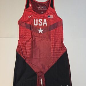 WOMENS 2XL NIKE USA Weightlifting Wrestling Singlet National Team Red