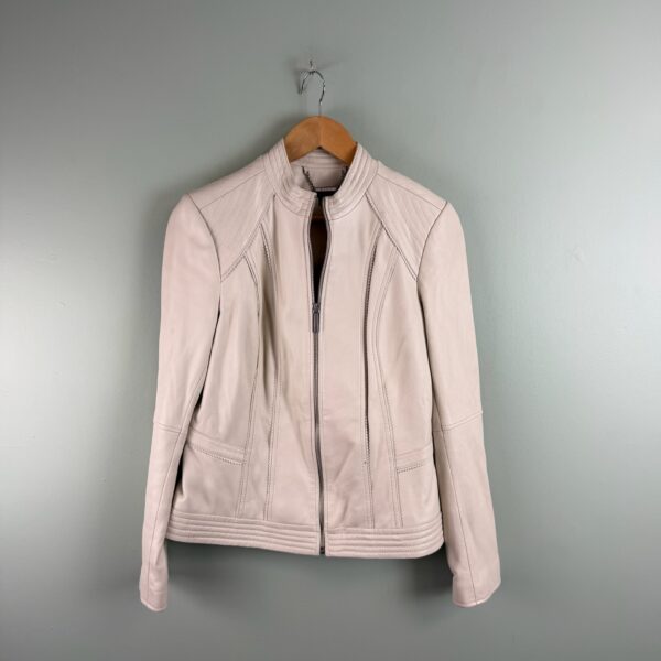 Gili White Cream Leather Women's Jacket Moto Biker Size 6 Motorcycle G.I.L.I.