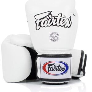 Muay Thai Boxing Gloves Breathable 16 oz MMA Kickboxing White Fairtex BGV1BR